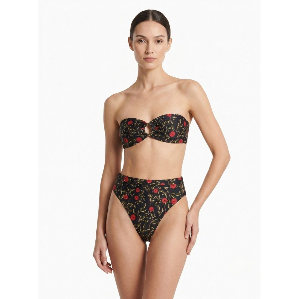 Agua by Agua Bendita Hedera Bikini Set Black Floral Medium Top Small Bottom